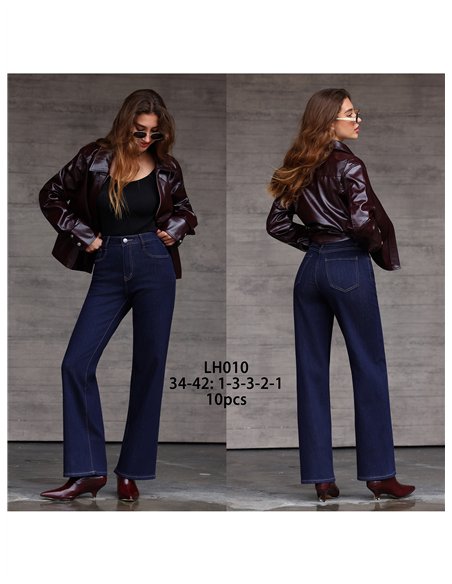 Jeans wide leg azul índigo