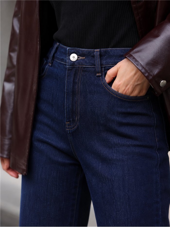 Jeans wide leg azul índigo