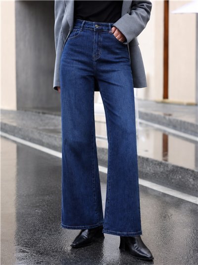 Jeans wide leg azul