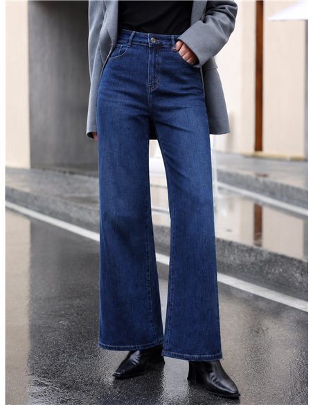 Jeans wide leg azul