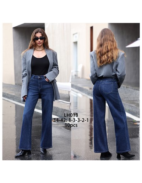 Jeans wide leg azul