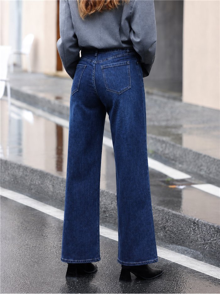 Jeans wide leg azul