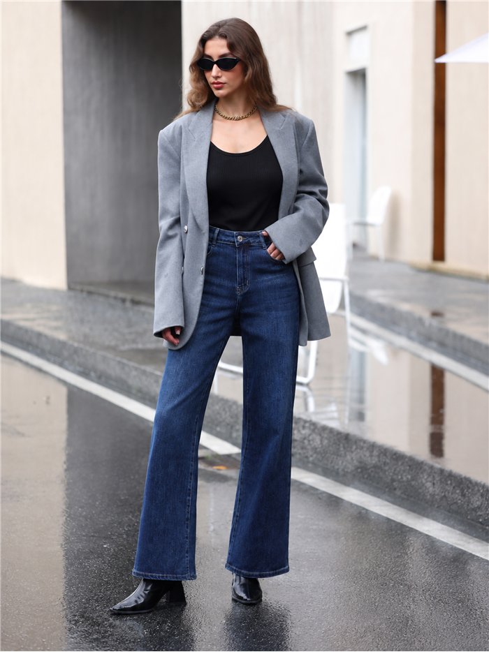 Jeans wide leg azul