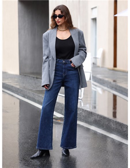 Jeans wide leg azul
