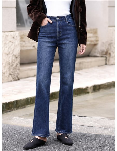 Jeans rectos azul oscuro