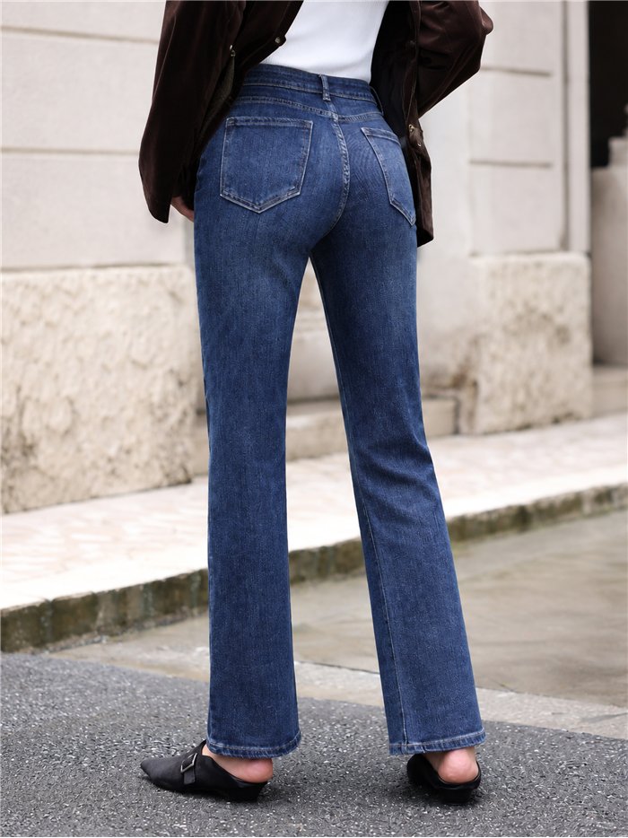 Jeans rectos azul oscuro