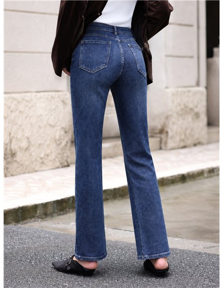 Jeans rectos azul oscuro