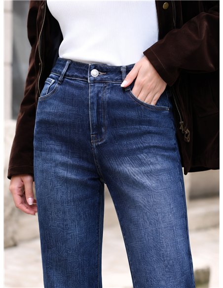 Jeans rectos azul oscuro