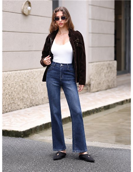 Jeans rectos azul oscuro