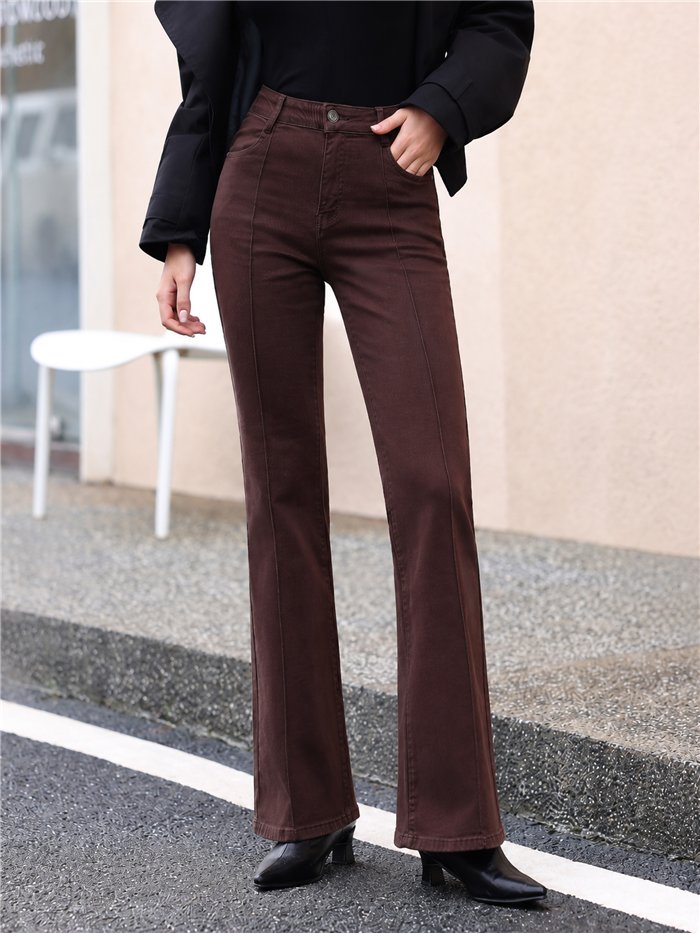 Jeans flare color chocolate