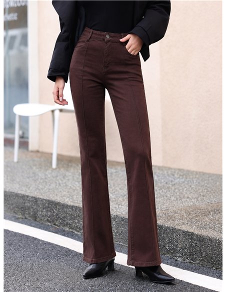 Jeans flare color chocolate