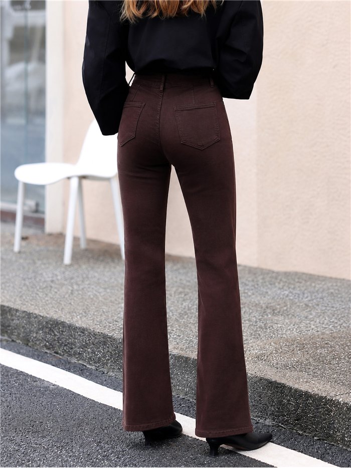 Jeans flare color chocolate