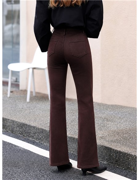 Jeans flare color chocolate