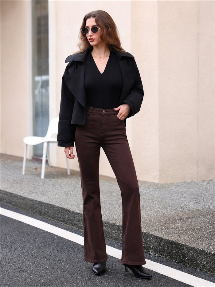 Jeans flare color chocolate