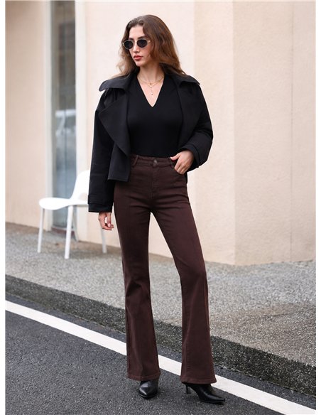 Jeans flare color chocolate
