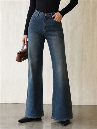 Jeans flare lavado azul