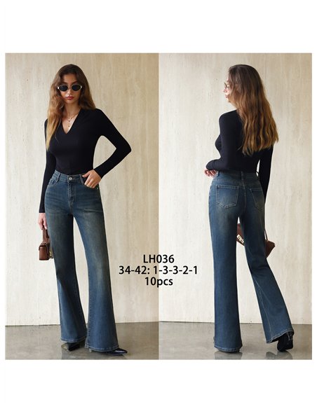 Jeans flare lavado azul