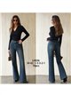 Jeans flare lavado azul