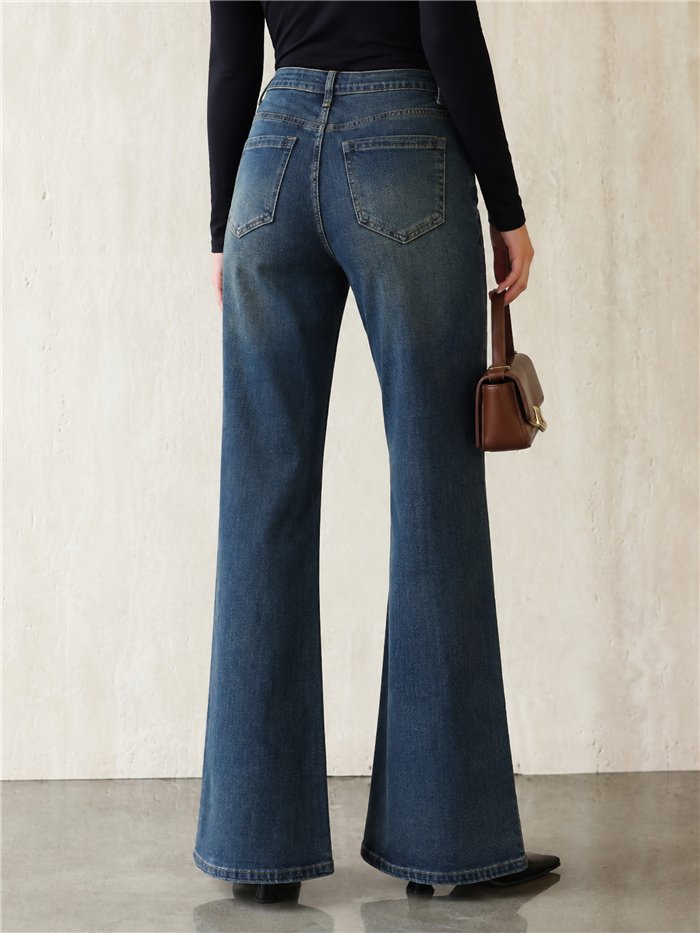 Jeans flare lavado azul