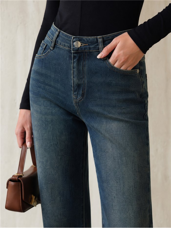 Jeans flare lavado azul