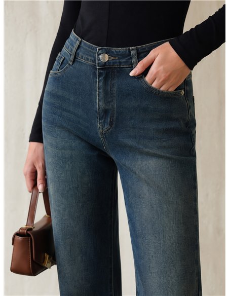 Jeans flare lavado azul