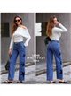 Weit geschnittene Jeans mit gestickten Patchwork-Sternen
