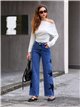 Weit geschnittene Jeans mit gestickten Patchwork-Sternen