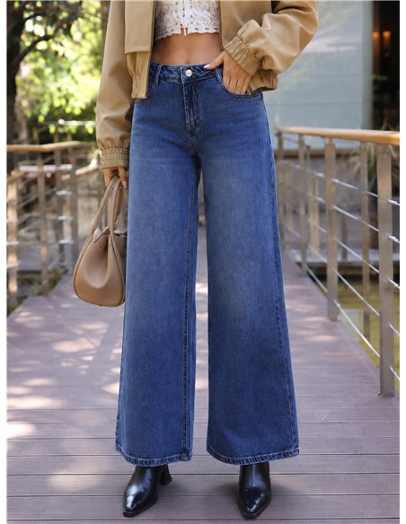 Jeans wide leg estrella trasera