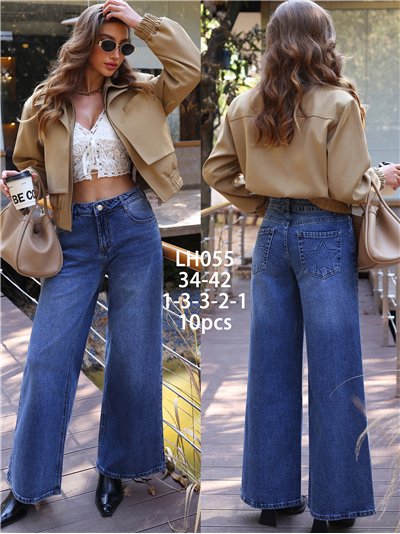 Jeans wide leg estrella trasera 2