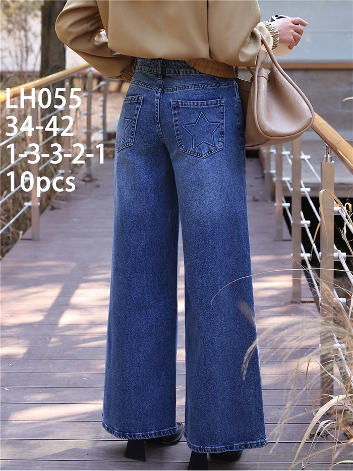 Jeans wide leg estrella trasera