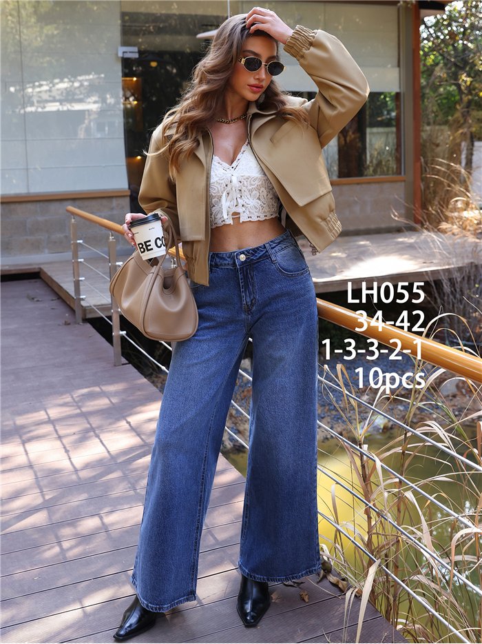 Jeans wide leg estrella trasera