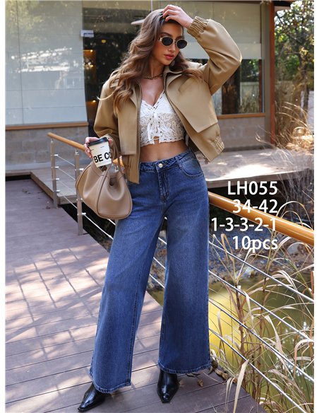 Jeans wide leg estrella trasera