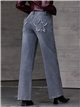 Jeans wide leg gris estrellas desflecadas