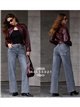 Jeans wide leg gris estrellas desflecadas
