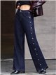 Jeans wide leg botones laterales