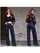 Jeans wide leg botones laterales