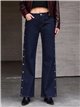 Jeans wide leg botones laterales