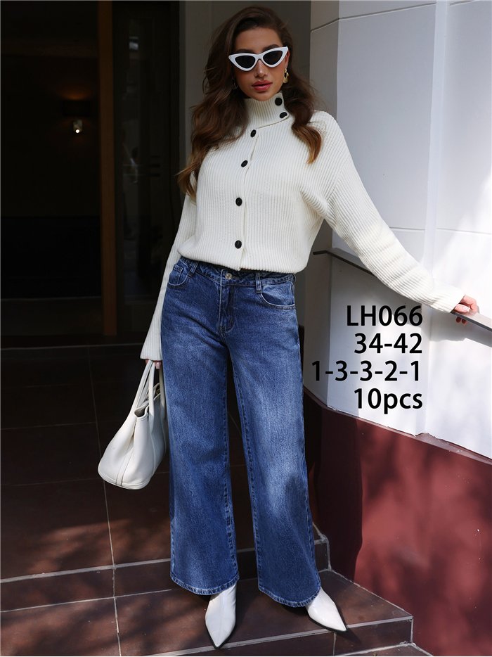 Jeans wide leg bolsillos estrella