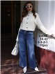 Jeans wide leg bolsillos estrella