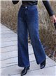 Jeans wide leg tachuelas en cintura