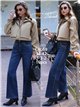 Jeans wide leg tachuelas