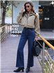 Jeans wide leg tachuelas