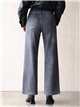 Jeans wide leg grises strass