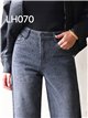 Jeans wide leg grises strass