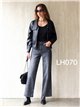 Jeans wide leg grises strass