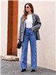 Jeans wide leg botones laterales