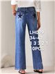 Jeans wide leg estrella trasera con strass