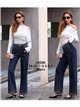 Jeans wide leg strass degradado