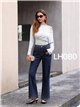 Jeans wide leg strass degradado