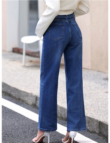 Jeans wide leg strass